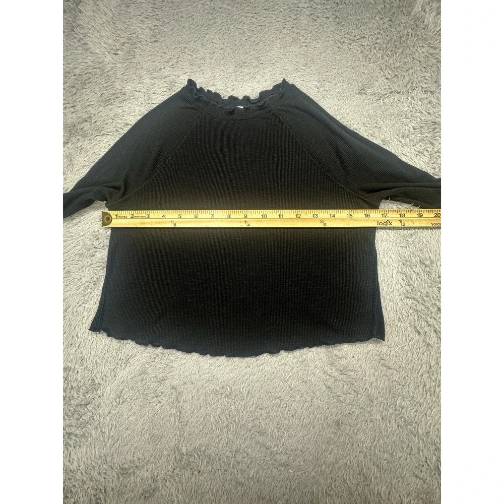 Free‎ People Movement Womens Size S Ribbed Black Crop Top Open Back